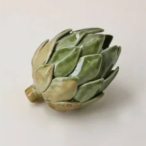 Antiqued Green Ceramic Artichoke